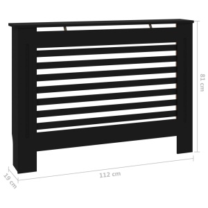 Mască de calorifer, negru, 112 x 19 x 81 cm, MDF - Img 7