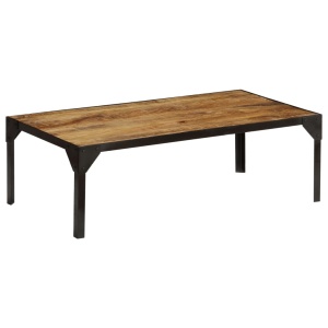 Măsuță de cafea, 110 cm, lemn masiv de mango nefinisat, oțel - Img 10