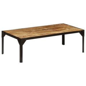 Măsuță de cafea, 110 cm, lemn masiv de mango nefinisat, oțel - Img 12