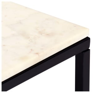 Măsuță de cafea alb 60x60x35 cm piatră naturală aspect marmură - Img 8