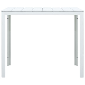Măsuță de cafea, alb, 78 x 78 x 74 cm, HDPE, aspect lemn - Img 2