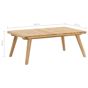 Măsuță de cafea de grădină, 90x55x35 cm, lemn masiv acacia - Img 5