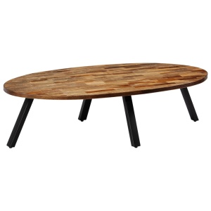 Măsuță de cafea, tec masiv reciclat, oval, 120 x 60 x 30 cm - Img 10