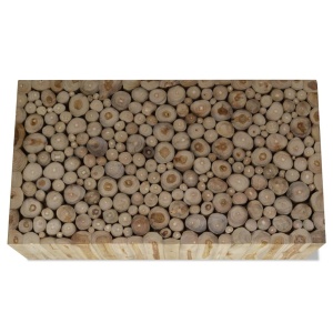 Măsuță de cafea, Tec natural, 90 x 50 x 35 cm - Img 3