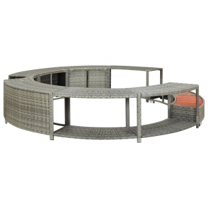 Mobilier de jacuzzi, gri, poliratan - Img 2