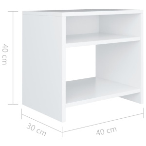 Noptieră, alb, 40 x 30 x 40 cm, PAL - Img 5