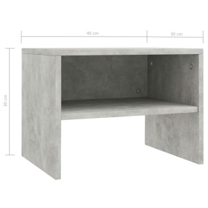 Noptiere, 2 buc., gri beton, 40 x 30 x 30 cm, PAL - Img 6
