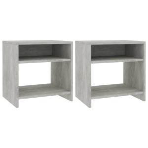 Noptiere, 2 buc., gri beton, 40 x 30 x 40 cm, PAL