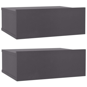 Noptiere suspendate, 2 buc., gri, 40 x 30 x 15 cm, PAL - Img 2