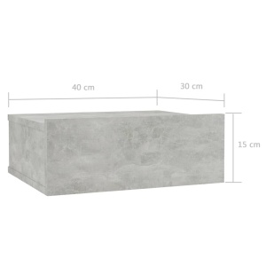Noptiere suspendate, gri ciment, 40 x 30 x 15 cm, PAL - Img 6