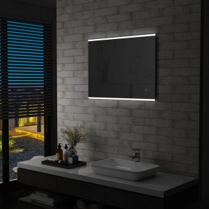 Oglindă cu LED de perete de baie cu senzor tactil, 80 x 60 cm