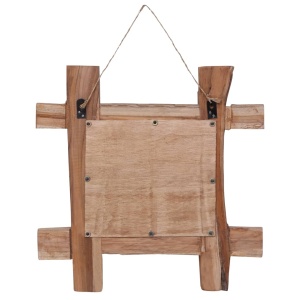 Oglindă cu ramă bușteni, natural, 50x50 cm, lemn masiv reciclat - Img 3