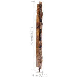 Oglindă de perete, 40 cm, tec, rotund - Img 5