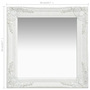 Oglindă de perete in stil baroc, alb, 50 x 50 cm - Img 5