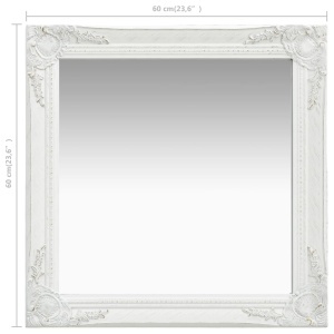 Oglindă de perete in stil baroc, alb, 60 x 60 cm - Img 5