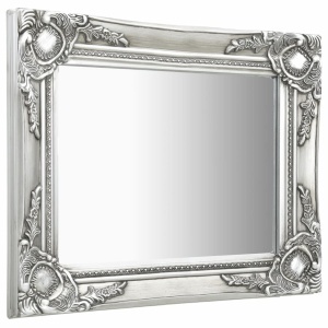 Oglindă de perete in stil baroc, argintiu, 50 x 40 cm - Img 3