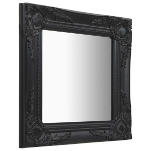 Oglindă de perete in stil baroc, negru, 40 x 40 cm - Img 2