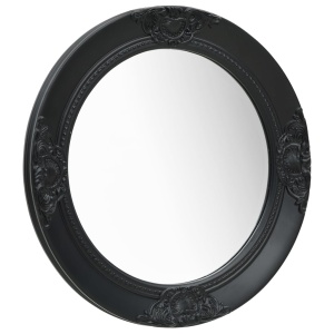 Oglindă de perete in stil baroc, negru, 50 cm