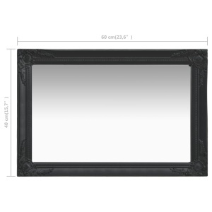 Oglindă de perete in stil baroc, negru, 60 x 40 cm - Img 5