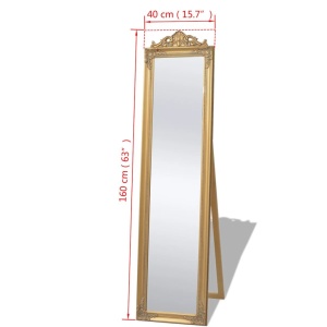 Oglindă verticală in stil baroc 160 x 40 cm auriu - Img 6