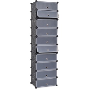 Organizator de pantofi interconectat, 10 compartimente, negru