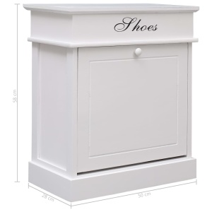 Pantofar, alb, 50 x 28 x 58 cm, lemn de paulownia - Img 7