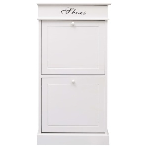 Pantofar, alb, 50x28x98 cm, lemn de paulownia - Img 2