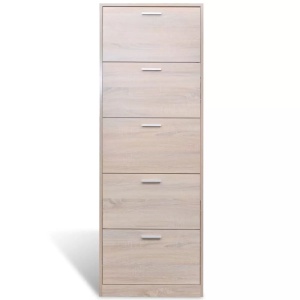Pantofar cu 5 compartimente din lemn, aspect de stejar - Img 3