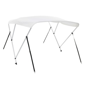 Parasolar barcă Bimini cu 3 arcuri, alb, 183 x 140 x 140 cm - Img 5