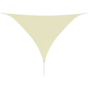 Parasolar din țesătură oxford triunghiular, 3,6x3,6x3,6 m, crem