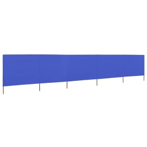 Paravan anti-vânt cu 5 panouri, azur, 600 x 120 cm, textil - Img 2
