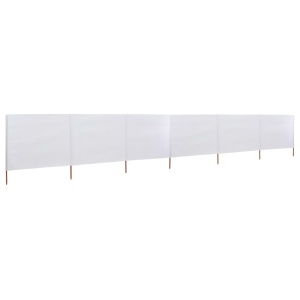 Paravan anti-vânt cu 6 panouri alb nisipiu 800x120 cm textil - Img 2