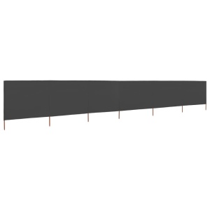 Paravan anti-vânt cu 6 panouri, antracit, 800x120 cm, textil - Img 2