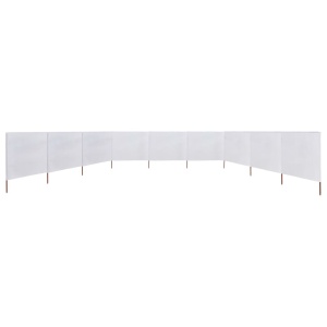 Paravan anti-vânt cu 9 panouri alb nisipiu 1200x120cm textil - Img 3