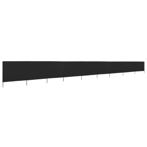 Paravan anti-vânt cu 9 panouri, negru, 1200 x 80 cm, textil - Img 2