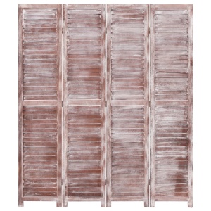 Paravan de cameră cu 4 panouri, maro, 140 x 165 cm, lemn - Img 2