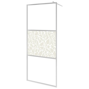Paravan de duș walk-in, 90 x 195 cm, sticlă ESG, model piatră - Img 2
