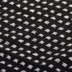 Pătură decorativă cu pătrățele, bumbac, 125 x 150 cm, negru - Img 3
