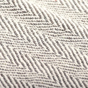 Pătură decorativă model spic, bumbac, 220 x 250 cm, gri - Img 3