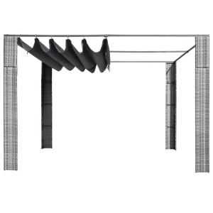 Pavilion cu acoperiș, gri/antracit, 300x300x200 cm, poliratan - Img 2