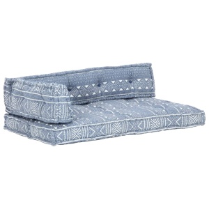 Pernă de canapea din paleți, indigo, textil, petice - Img 6