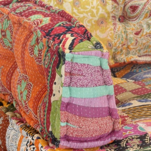 Pernă fotoliu puf, model petice, material textil - Img 2