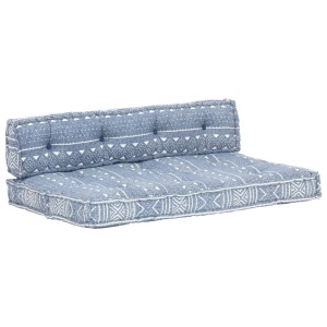 Pernă pentru canapea din paleți, indigo, textil, petice - Img 9