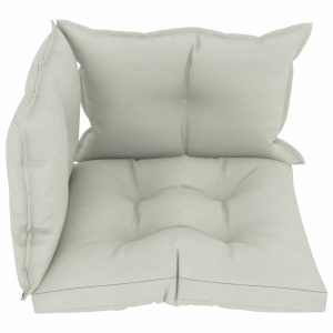 Perne de canapea din paleți, 3 buc., bej, material textil - Img 2