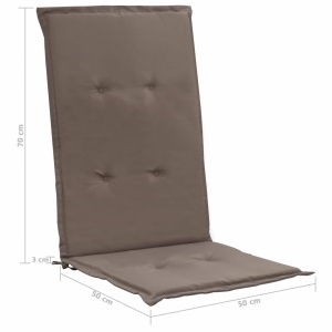 Perne scaun de grădină, 2 buc., gri taupe, 120 x 50 x 3 cm - Img 7