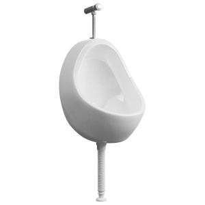 Pisoar de perete cu supapă pentru spălare, alb, ceramică - Img 2