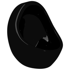 Pisoar de perete cu supapă pentru spălare, negru, ceramică - Img 5