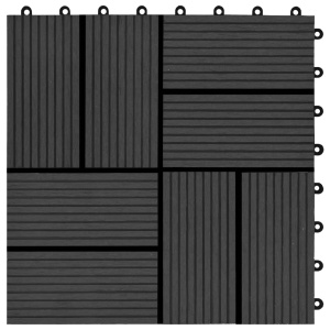 Plăci de pardoseală 11 buc, negru, 30 x 30 cm, WPC, 1 mp - Img 6