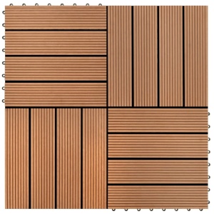 Plăci de pardoseală, 22 buc., maro, 30 x 30 cm, WPC, 2 mp
