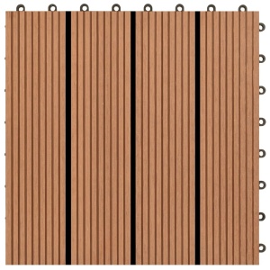 Plăci de pardoseală, 22 buc., maro, 30 x 30 cm, WPC, 2 mp - Img 6